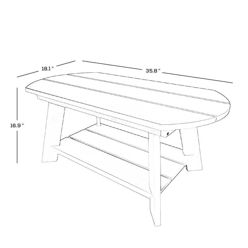 Vineyard HIPS Outdoor Eco-Friendly All Weather Adirondack Coffee Table