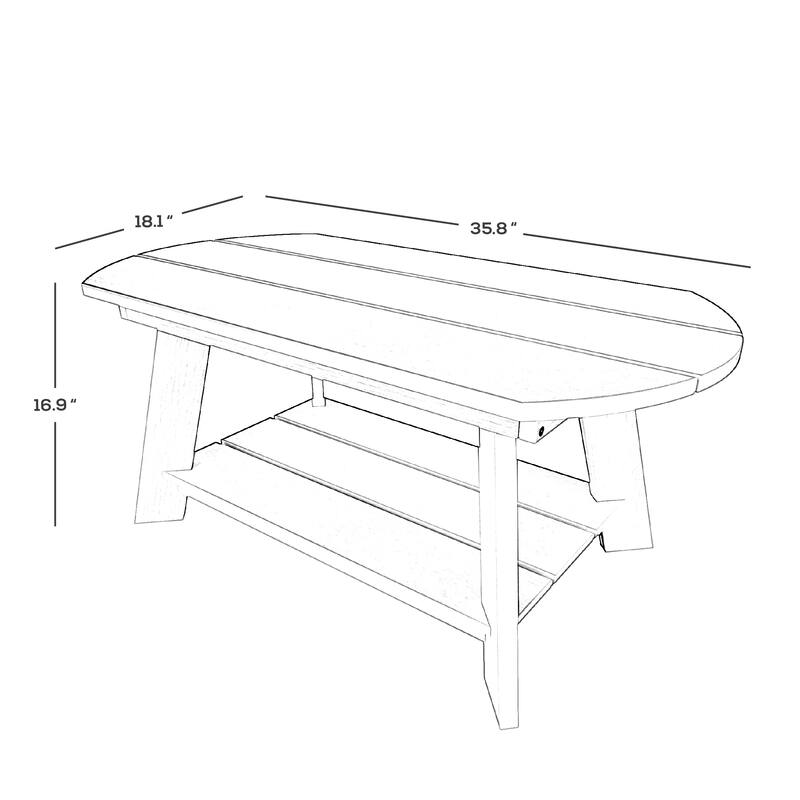 Vineyard HIPS Outdoor Eco-Friendly Coffee Table and Side Tables (3-Piece Set)