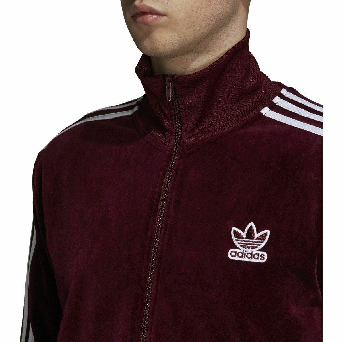 adidas red jacket white stripes