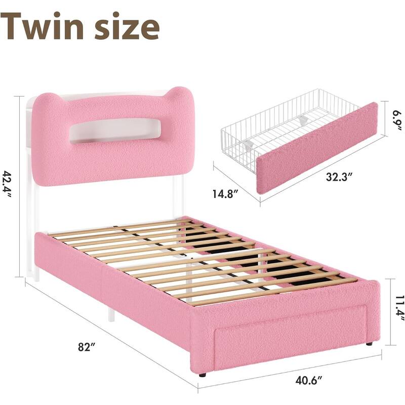Led Bed Frames, with Storage Headboard and Charging Station