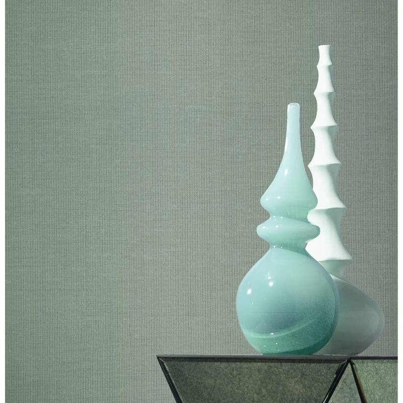 Glendale Silver/Gray Pearl Non-Woven Unpasted Weaves Gossamer Woven Wallpaper Covers about 60.75 sq. ft.