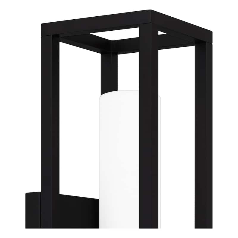 Neville 1-Light Matte Black Outdoor Wall Lantern
