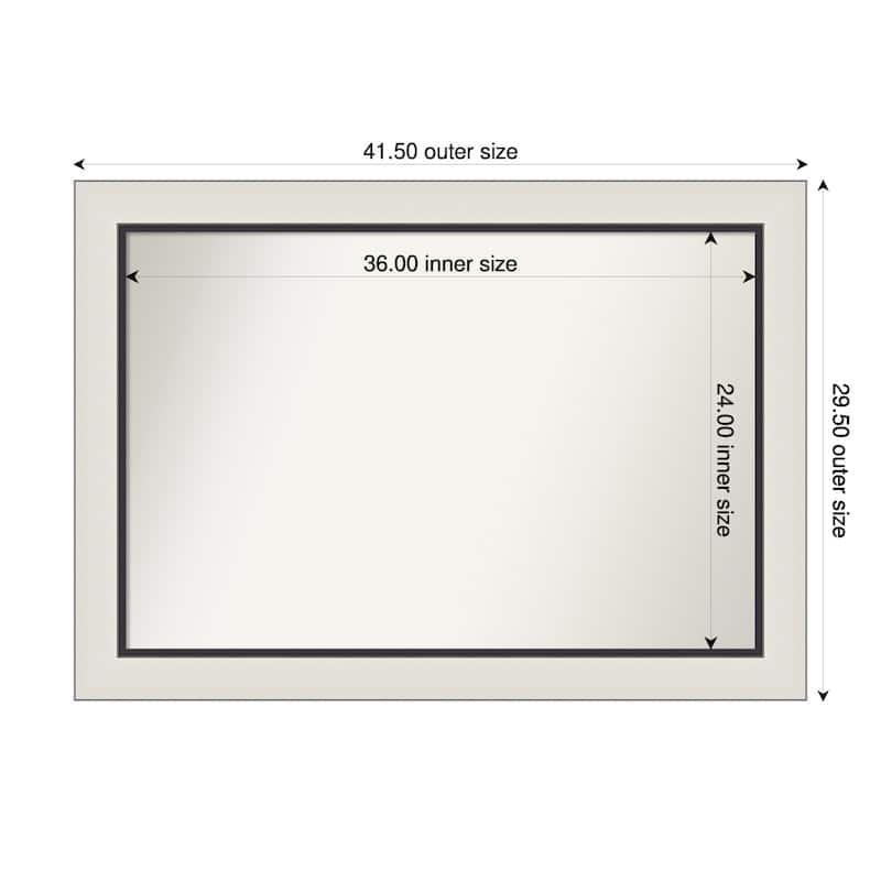 Ellie Non-Beveled Framed Wall Mirror - 42 x 30 in - Ellie Silver Black