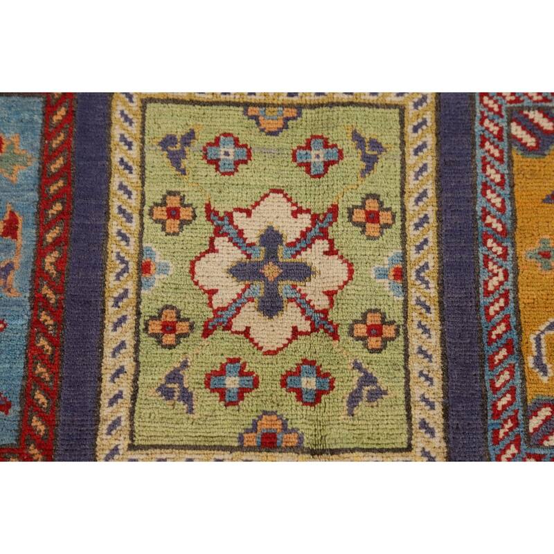 Garden Design Traditional Kazak Rug Hand-Knotted Wool Carpet - 4'1" x 6'4"