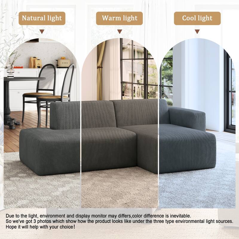 Oversized Corduroy Modular Sectional Fabric Sofa Set