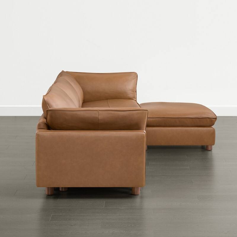 Spruce & Spring Modular Cloud Couch Sofa with Wood Legs for Living Room