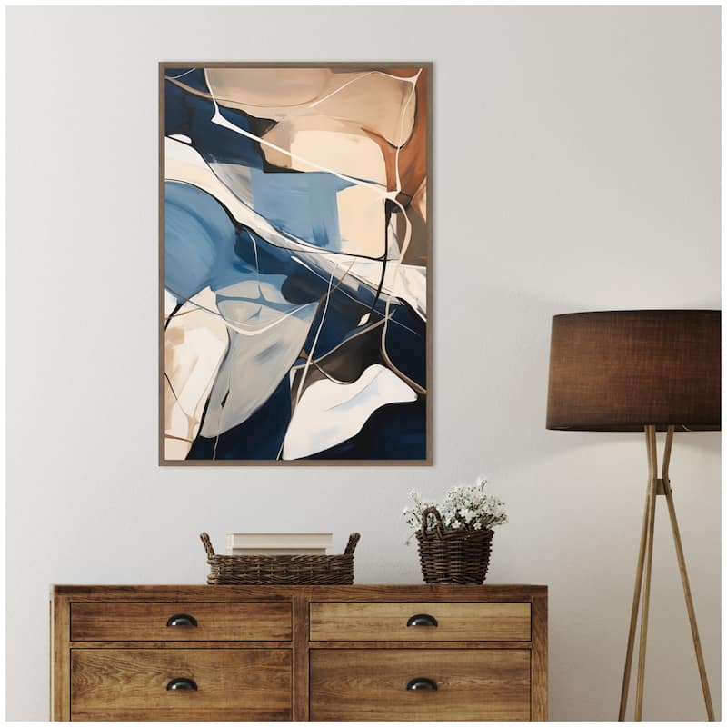 Kate and Laurel Abstract Fluid Movement by The Creative Bunch Studio Framed Canvas Wall Art Print