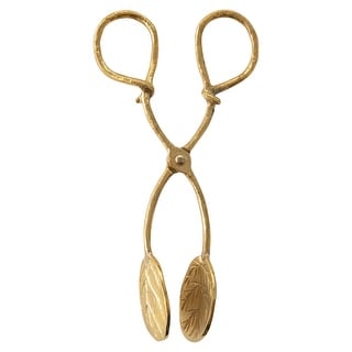 Embossed Leaf Shaped Tongs - 7.8"L x 3.5"W x 0.1"H