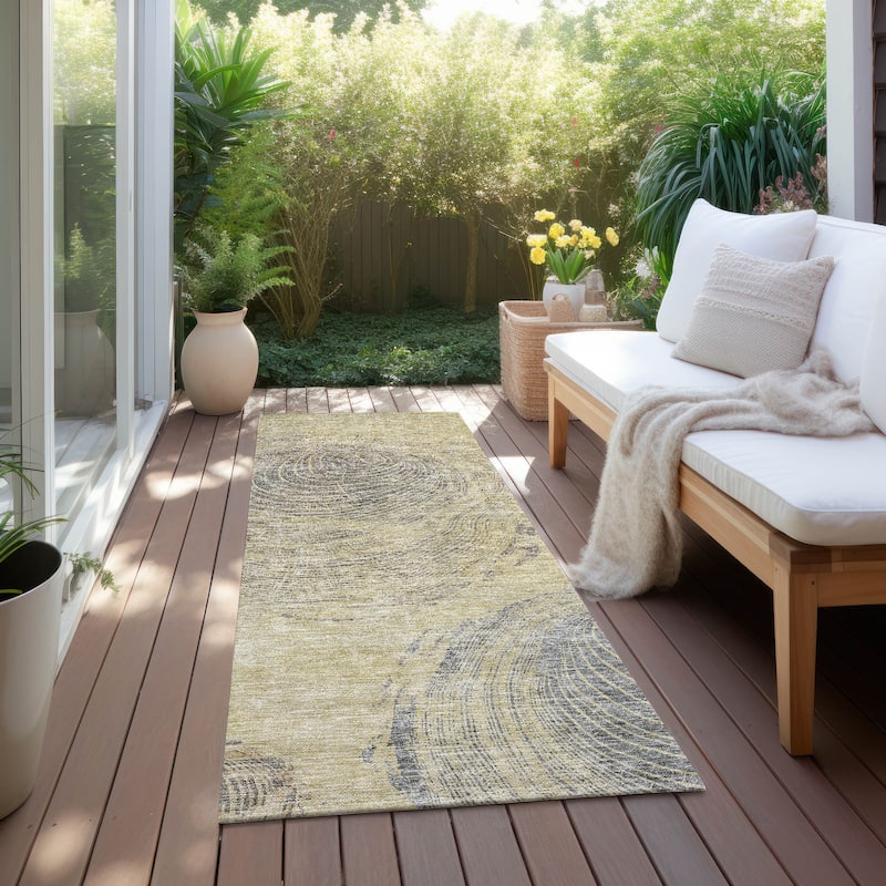 Machine Washable Indoor/ Outdoor Chantille Modern Tree Rug