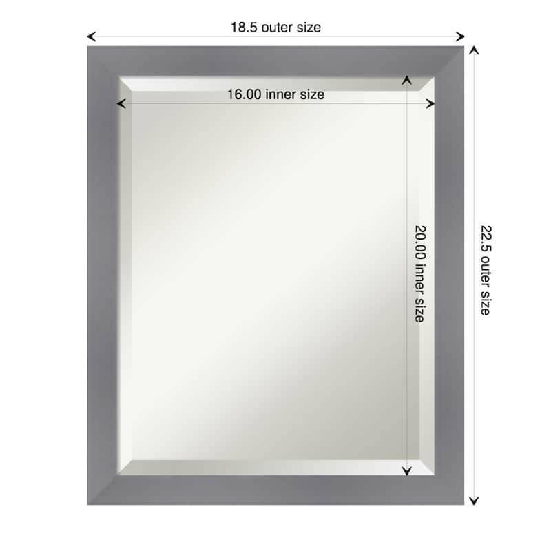 Edwin Beveled Wood Framed Wall Mirror - Edwin Grey - Glass Size 16x20