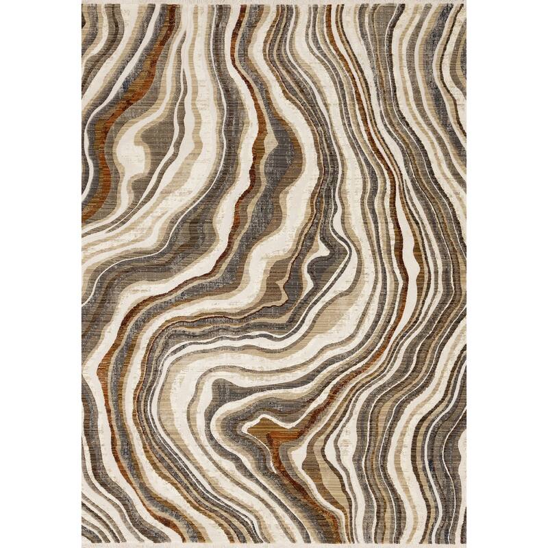 HomeRoots Abstract Modern Rectangle Area Rug - 7' X 10'
