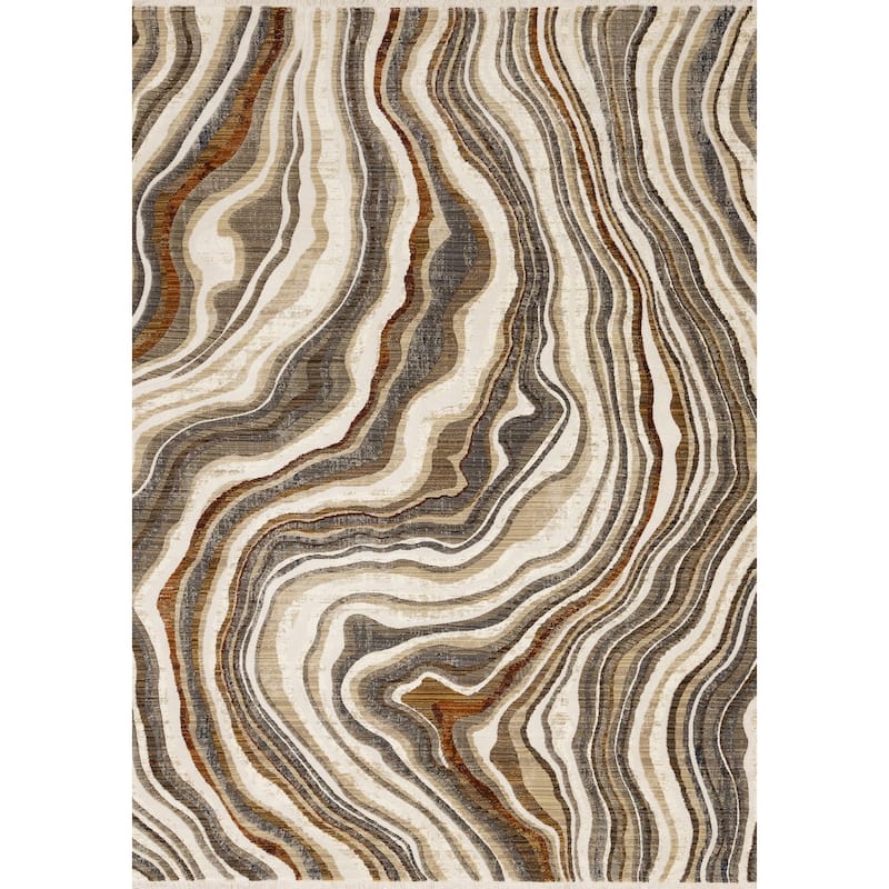 HomeRoots Abstract Modern Runner Area Rug - 2' X 8'