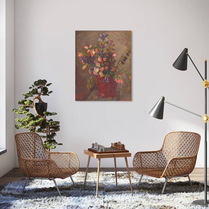 Oliver Gal Floral and Botanical Bouquet by Stefam Polkorab Brown and Traditional Wall Art Canvas Print - Brown, Pink - 36 x 30