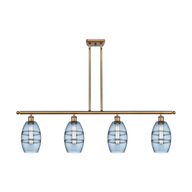 Innovations Lighting 516-4I-9-48 Vaz Linear Vaz 4 Light 48" Wide - Brushed Brass / Blue