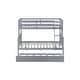preview thumbnail 12 of 10, Functional Design Wood Bunk Bed with with Trundle, Convertible Ladder and Guardrail, Twin Over Full, Grey