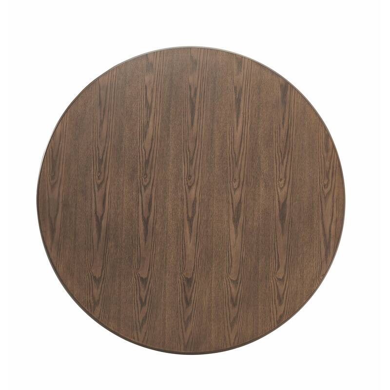 42" Round Dining Table for 4, Retro Wooden Table with Solid Wood Legs