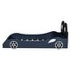 preview thumbnail 15 of 14, Kids Race Car-Shaped Platform Bed with LED and Upholstered Seat-type Backrest