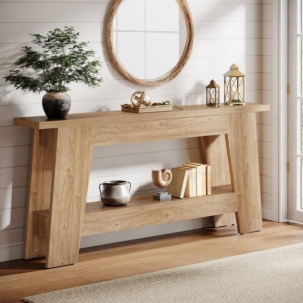 70.9-Inch Farmhouse Console Table for Living Room - Bed Bath & Beyond ...