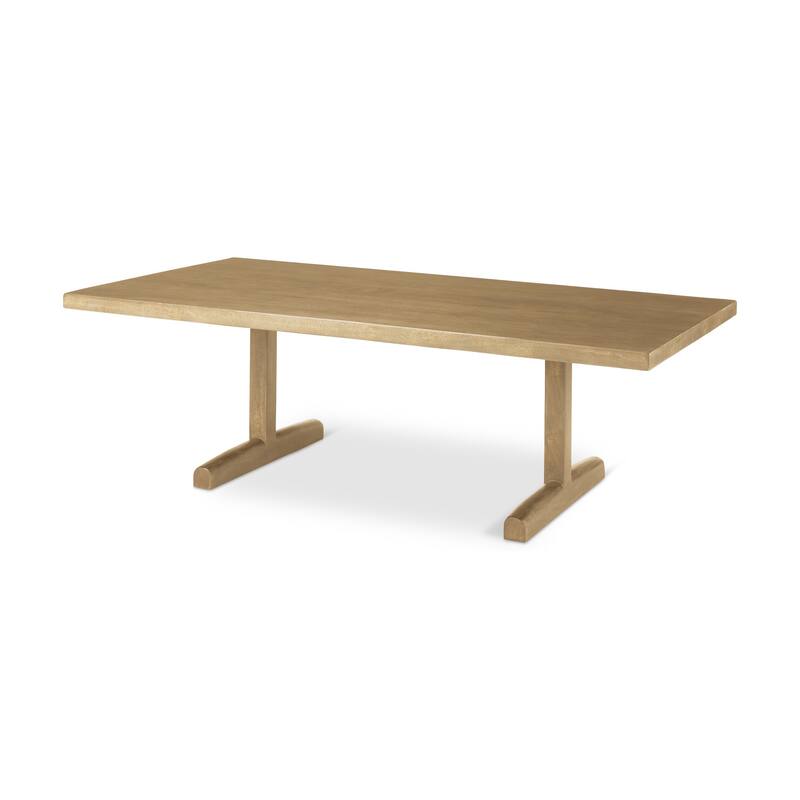 HomeRoots 55" Natural Solid Wood Double Pedestal Coffee Table - 55' X '17' X '30
