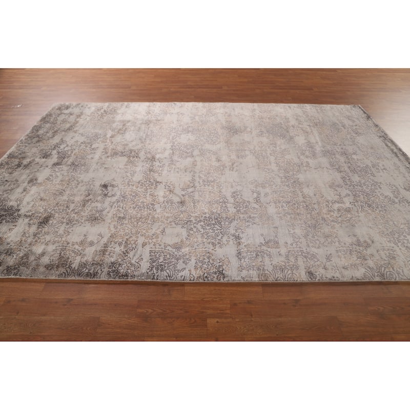 All-Over Modern Abstract Area Rug Hand-Knotted Wool Carpet - 6'7" x 9'11"