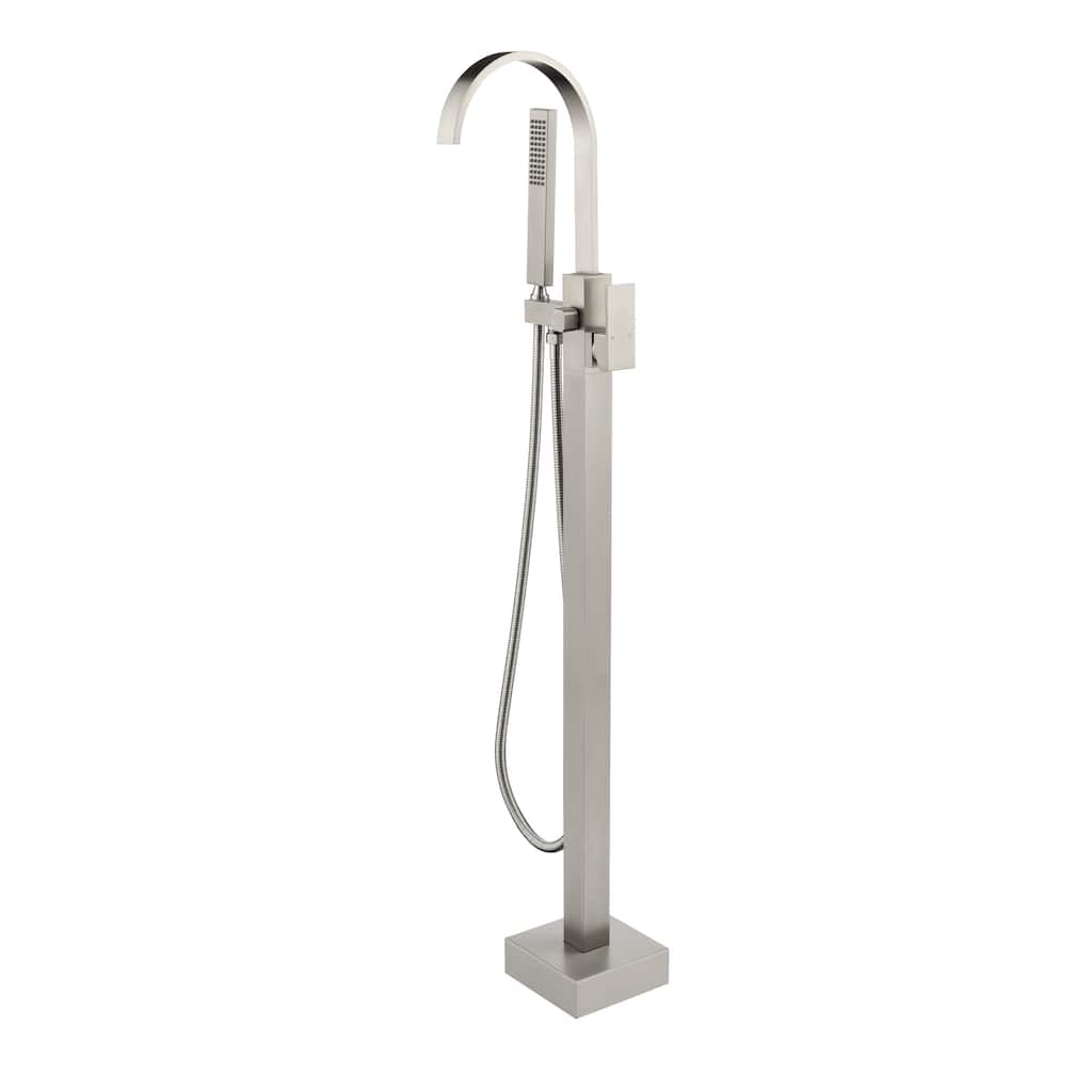 Freestanding Tub Filler Faucet with 360° Swivel Spout, Brass Body, SUS304 Hand Shower & cUPC Valve, 2.5 GPM