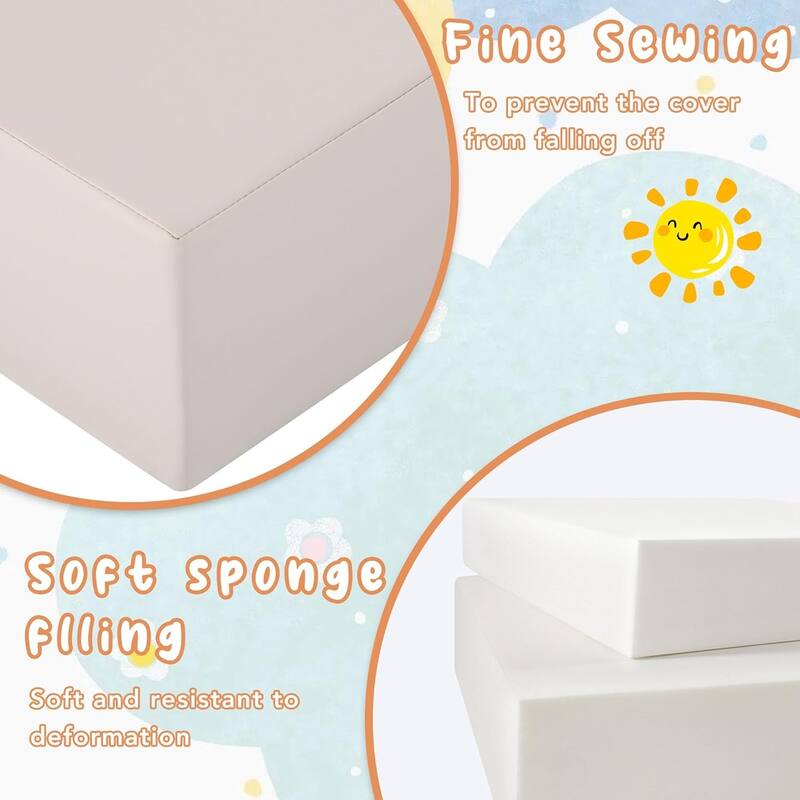 Foam Climbing Blocks for Toddler,6Pcs Climb and Crawl Soft Foam Blocks