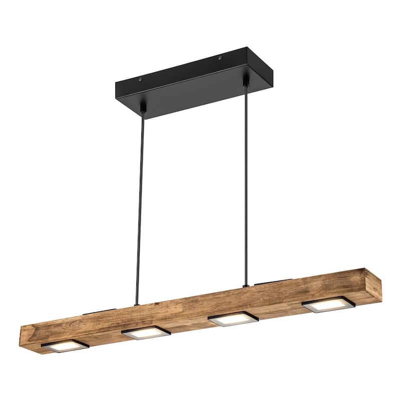 6/7/8-Light Modern Farmhouse Linear Wood LED Pendant Light for Kitchen Island