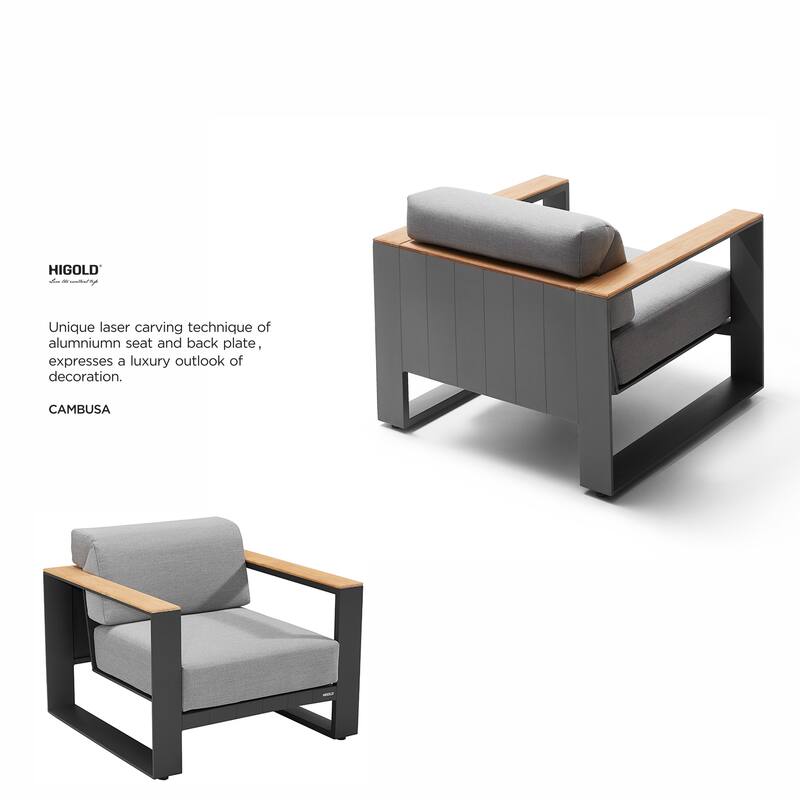 HIGOLD Cambusa Patio Conversation Set Teak Outdoor Furniture Sofa