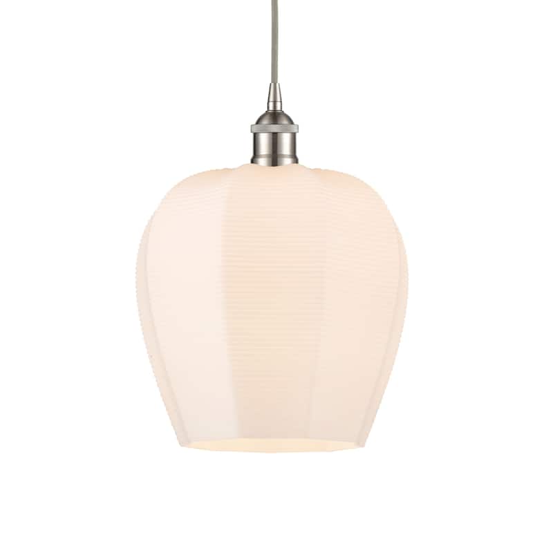Innovations Lighting 616-1P-15-12 Norfolk Pendant Norfolk 12" Wide - Brushed Satin Nickel / Matte White