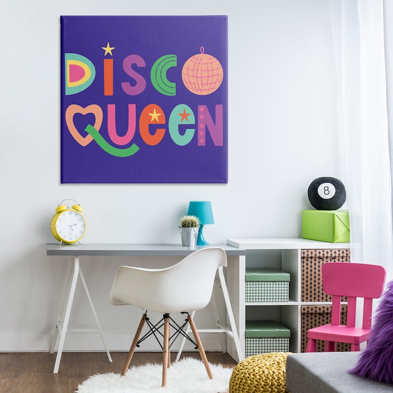 Stupell Disco Queen with Retro Letters Canvas Wall Art Design By Sazerelli Designs