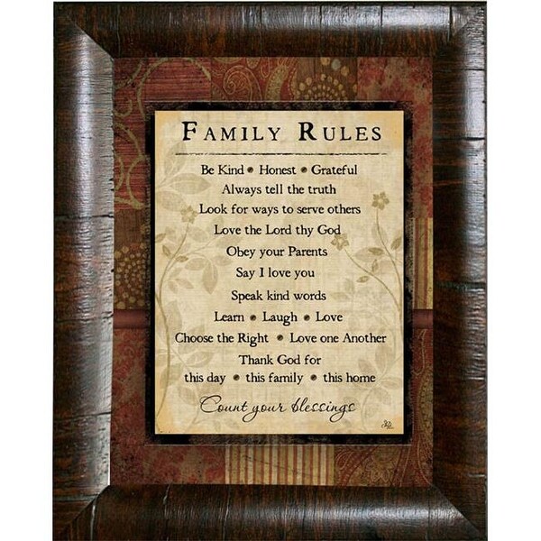 Karens Art And Frame Jp2671 Family Rules Free Shipping On Karens Art And Frame Jp2671 Family Rules