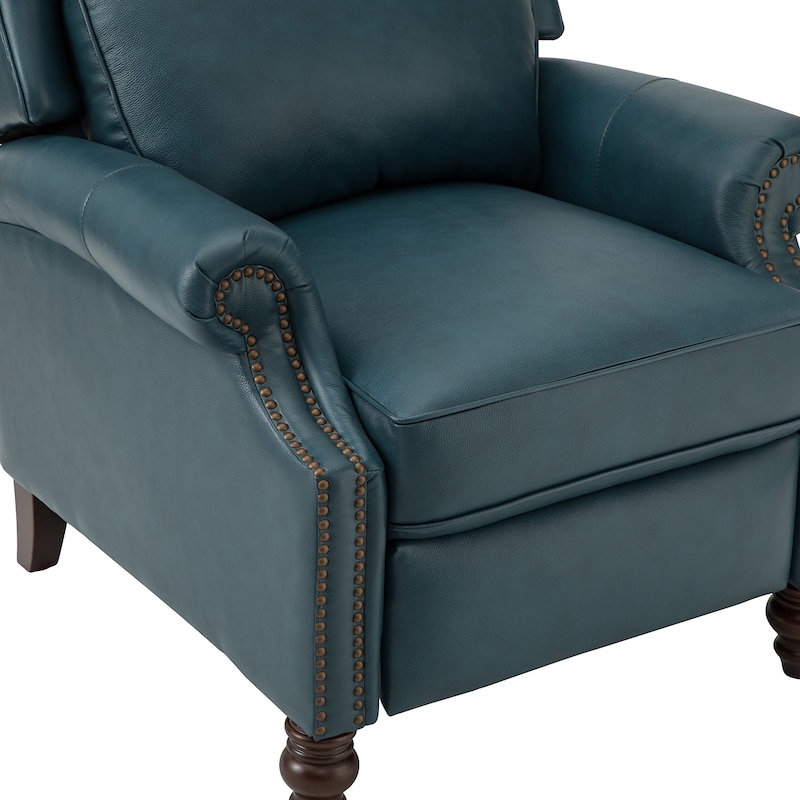 Noemon Genuine Leather Recliner with Nailhead Trims by HULALA HOME (Set of 2)