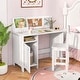 preview thumbnail 14 of 18, Costway Kids Study Desk with Chair, Whiteboard, Marker, Hutch, Storage