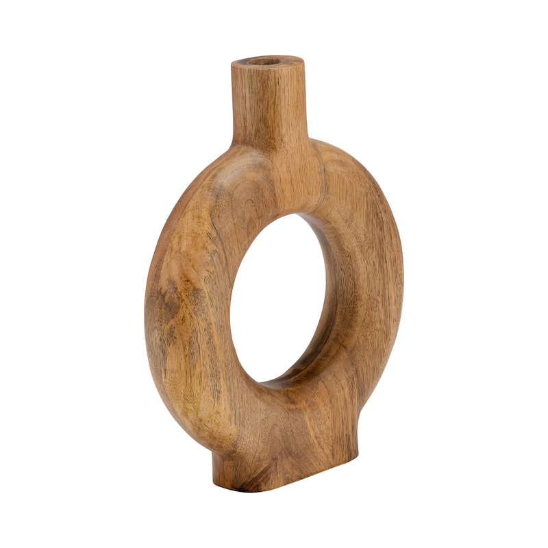 Sagebrook Home Natural Wood Donut Shaped Vase