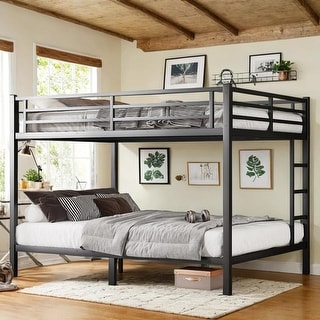 Metal Queen over Queen Bunk Bed with Under Bed Storage