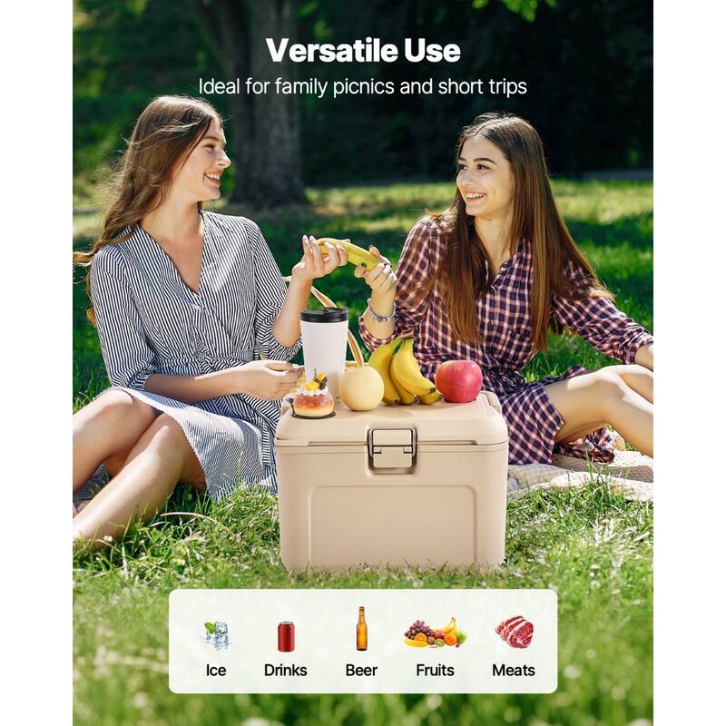 Portable Cooler 16.5 QT with Cup Holder 23 Can Capacity for Outdoors - 15.9 x 10.6 x 11.4 in