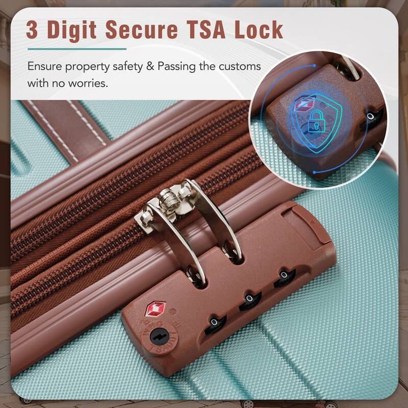 Lightweight 3-Piece Hardside Luggage Set with TSA Lock, Expandable, 20" & 24" Suitcases, Spinner Wheels