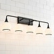 preview thumbnail 12 of 151, Modern Vanity Lights Dimmable Bathroom Light Fixtures with Glass Shade 5-Light - Black