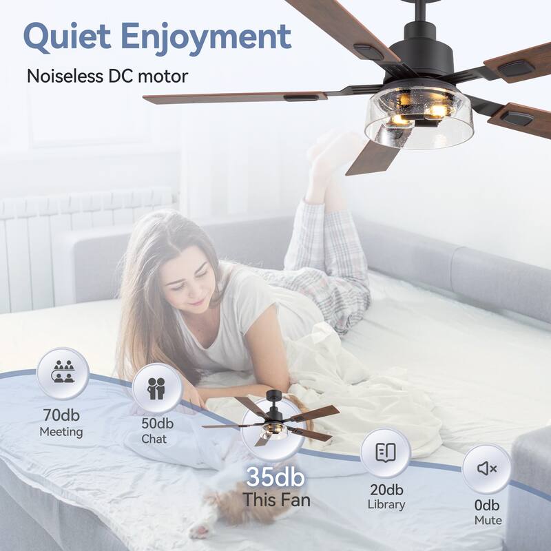 Industrial 52" Reversible 5-Blades Ceiling Fan with Remote and Light