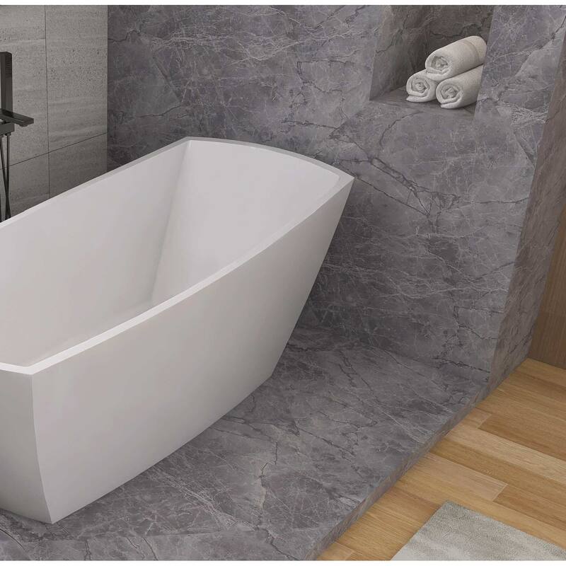 Peter Soaking Single Slipper Rectangular Bathtub in Glossy White
