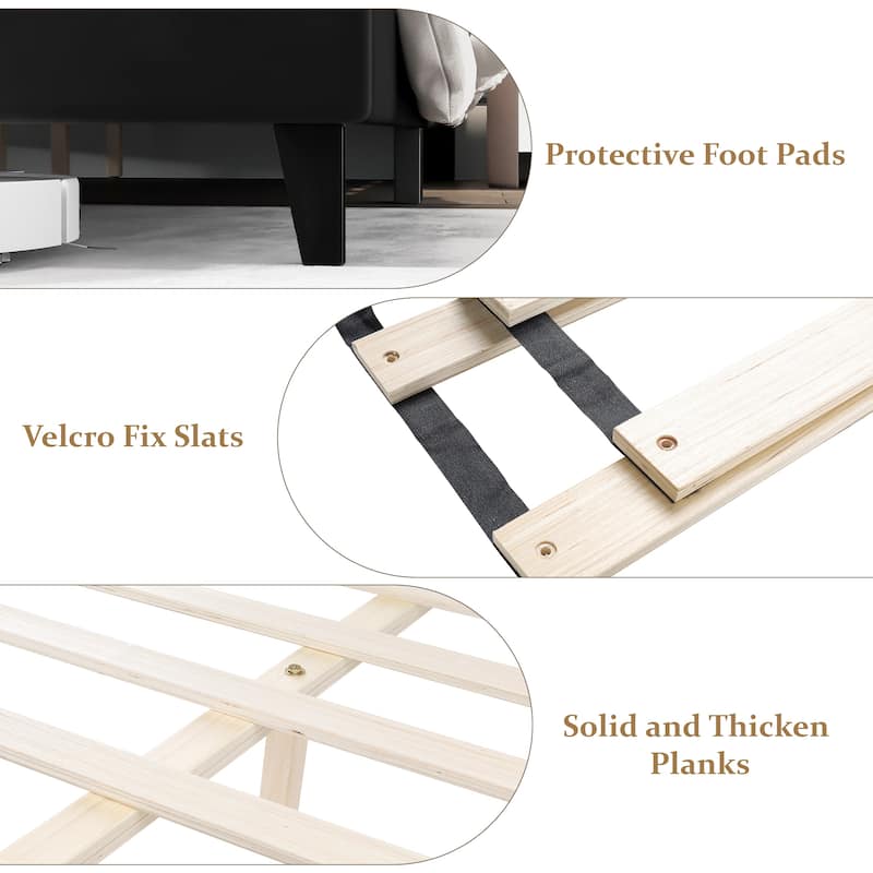 Bed Frame with Upholstered Headboard