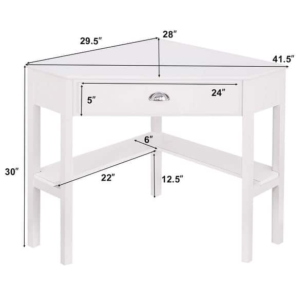 Corner Computer Desk Table Wooden Workstation Corner Laptop Desk