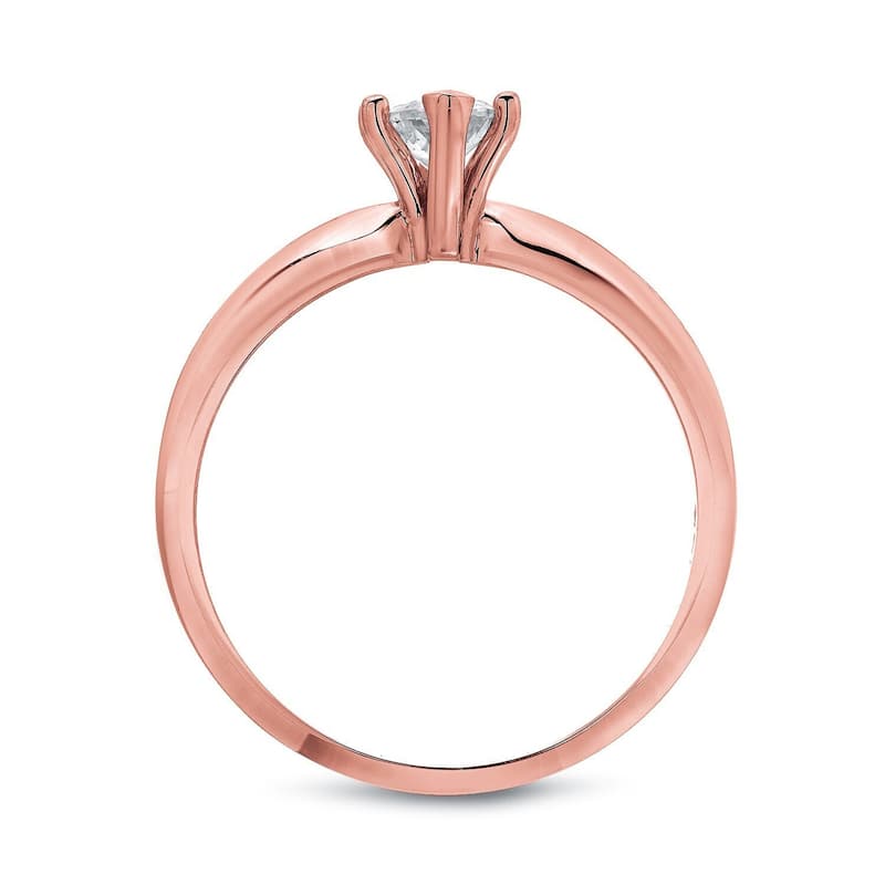 Auriya 14k Rose Gold 1/2ctw Marquise-cut Solitaire Diamond Engagement Ring