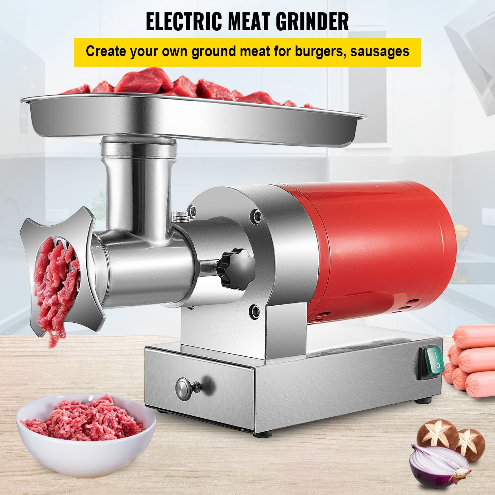 VEVOR Electric Meat Grinder 661 Lbs Hour1100 W Meat Grinder Machine 1.5 HP Electric Meat Mincer with 2 Grinding Plates 1100w