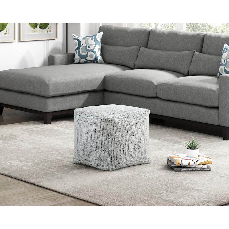 Square Pouf Fabric Upholstery Modern Ottoman, Footstool, Non-Slip Floor Pouf, Bean Bag Chair, 1pc Sitting Pouf - Multi