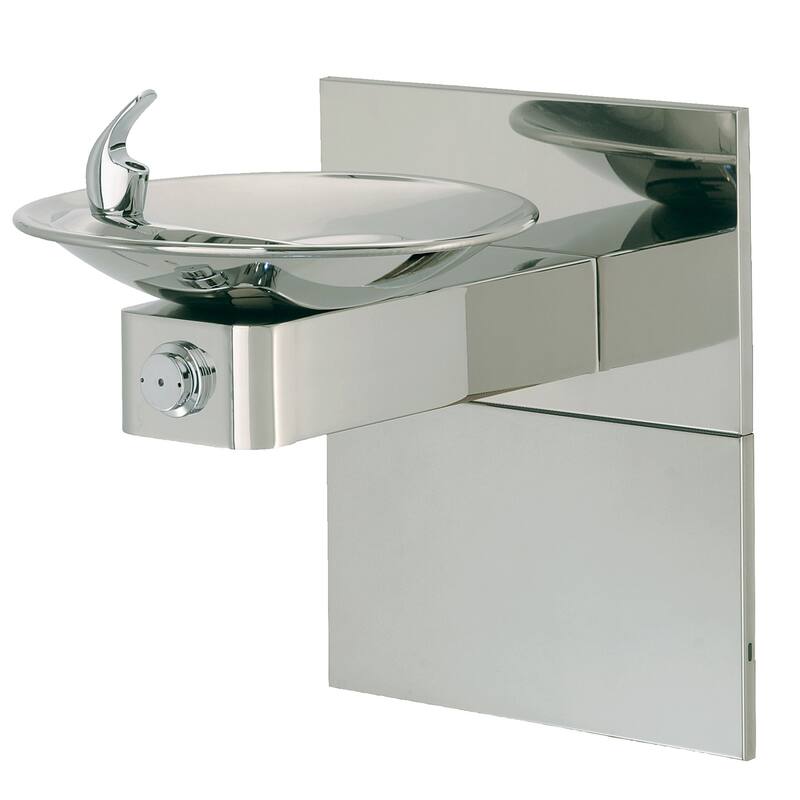 Haws Wall Mounted Polished Stainless Steel Drinking Fountain with - Stainless Steel