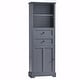 Tall Bathroom Storage Cabinet with Drawers and Adjustable Shelf - On ...