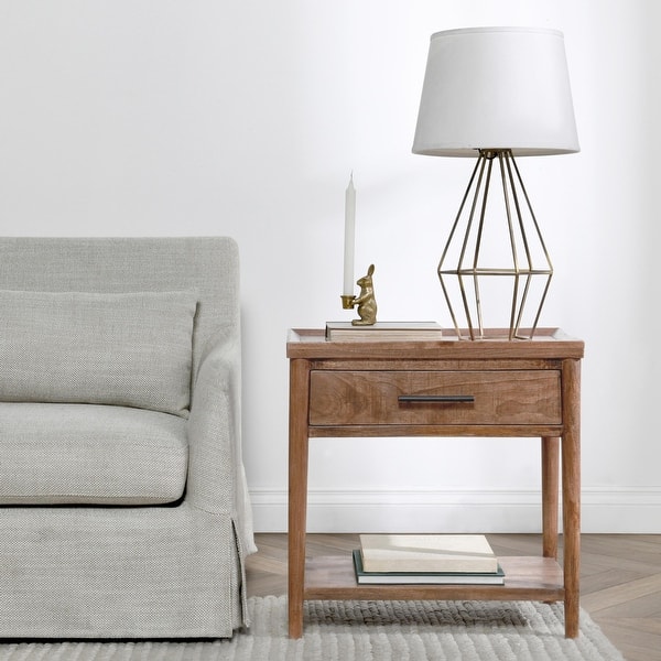 slide 2 of 11, Ciaria 1-Drawer End Table Brown by Kosas Home
