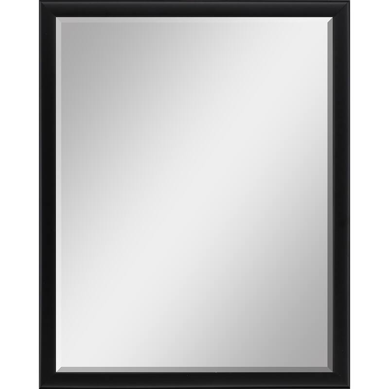 HomeRoots 50" Black Solid Wood Framed Accent Mirror - 38.00 in. x 50.00 in. x 3.00 in.