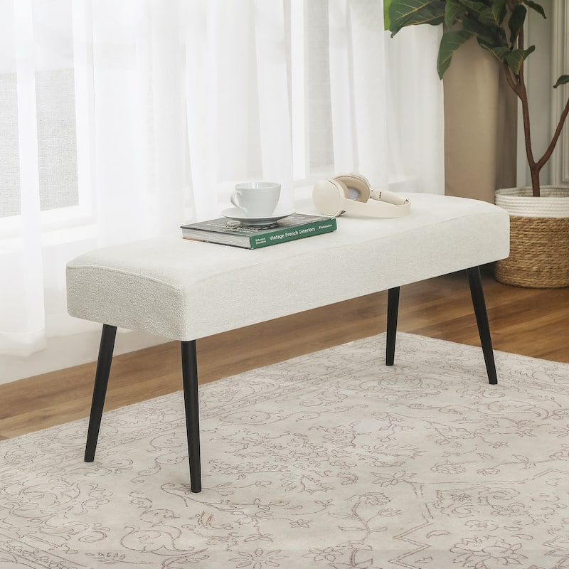 Adeco Modern End of Bed Bench Tufted Ottoman